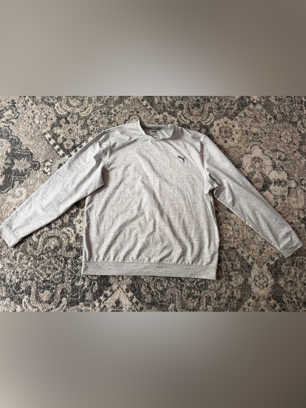 Men's Light Gray Long Sleeve Puma Crewneck Shirt